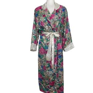Vintage Victoria’s Secret Gold Label Long Floral Rose Robe